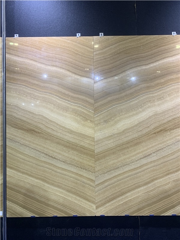 Yellow Wooden Vein Marble Slab