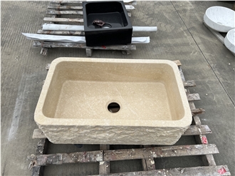 Egyptian Beige Marble Wash Basin  Perimeter Countertop