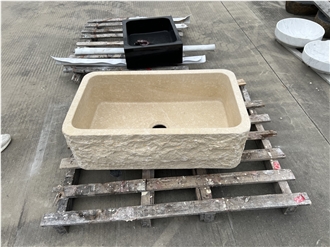 Egyptian Beige Marble Wash Basin  Perimeter Countertop