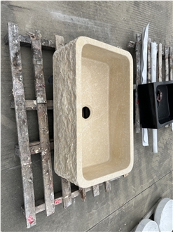 Egyptian Beige Marble Wash Basin  Perimeter Countertop