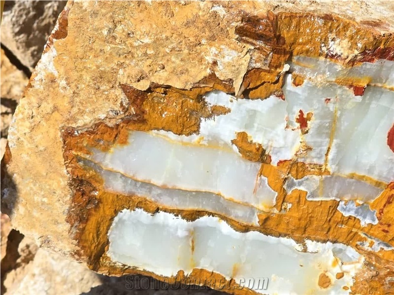 Iranian White Onyx Quarry Blocks