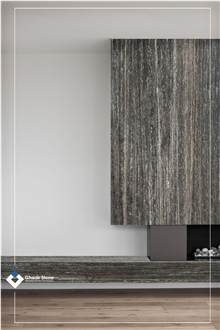 Titanium Silver Travertine Interior Design, Wall Panels
