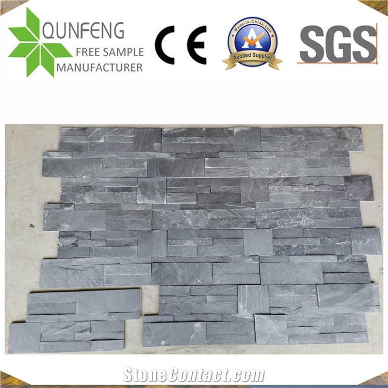 China 18*35CM Black/Charcoal Slate Wall Panel Stone Veneer