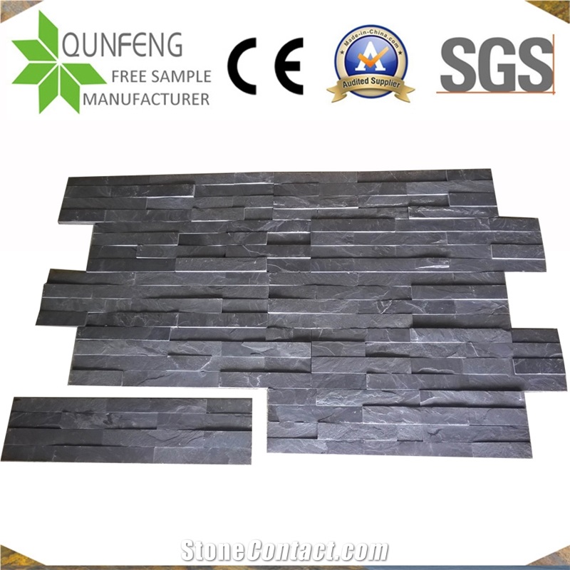 China Dark Grey/Black Slate Stone Veneer Wall Cladding