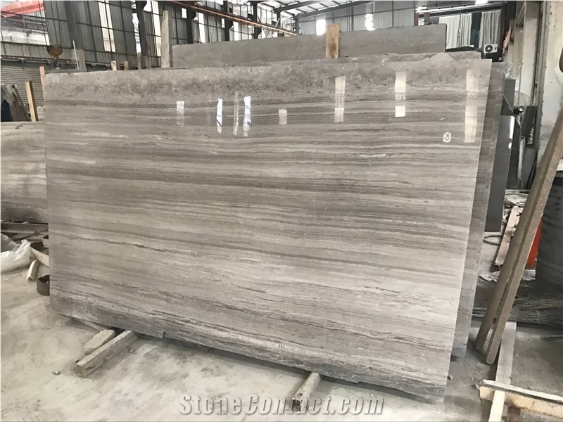 White Wooden Marble Polished Surface Slabs Tiles