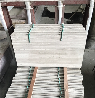 White Wooden Marble Polished Surface Slabs Tiles