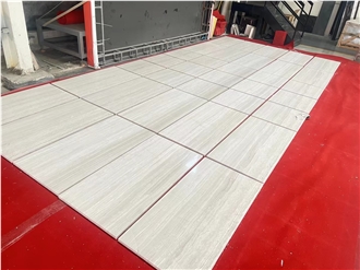 White Wooden Marble Polished Surface Slabs Tiles