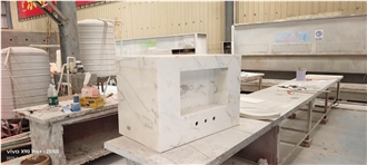 Arabescato White Floating Vanity Cabinet Bathroom Design