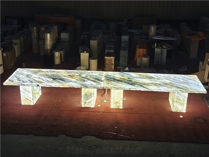 Azul Cielo Marble Translucent Commercial Table