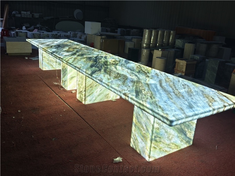 Azul Cielo Marble Translucent Commercial Table