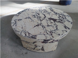 Calacatta Viola Marble Round Table Living Room Design