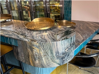 Explosion Blue Quartzite Slabs And Tiles