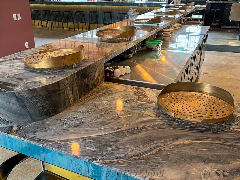Explosion Blue Quartzite Slabs And Tiles