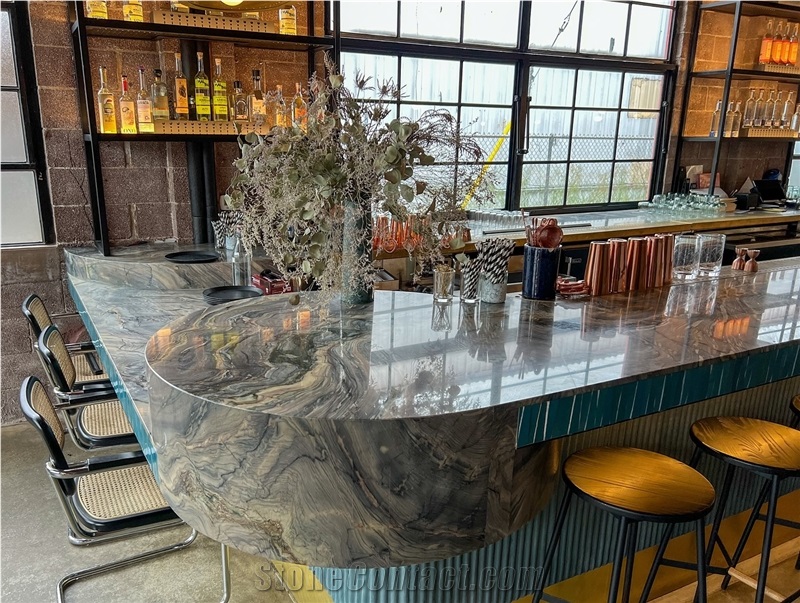 Explosion Blue Quartzite Slabs And Tiles