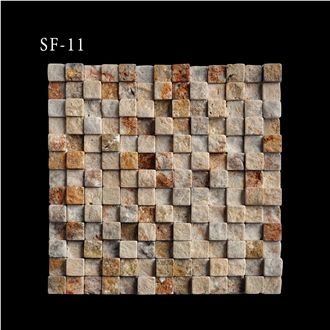 Caribbean Gold Travertine Split Mosaic Caribbean Gold Travertine Split Mosaic