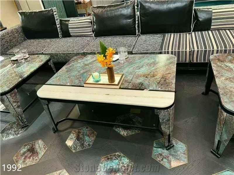 Blue Canyon Quartzite Slabs Botanic Green Verde Picasso