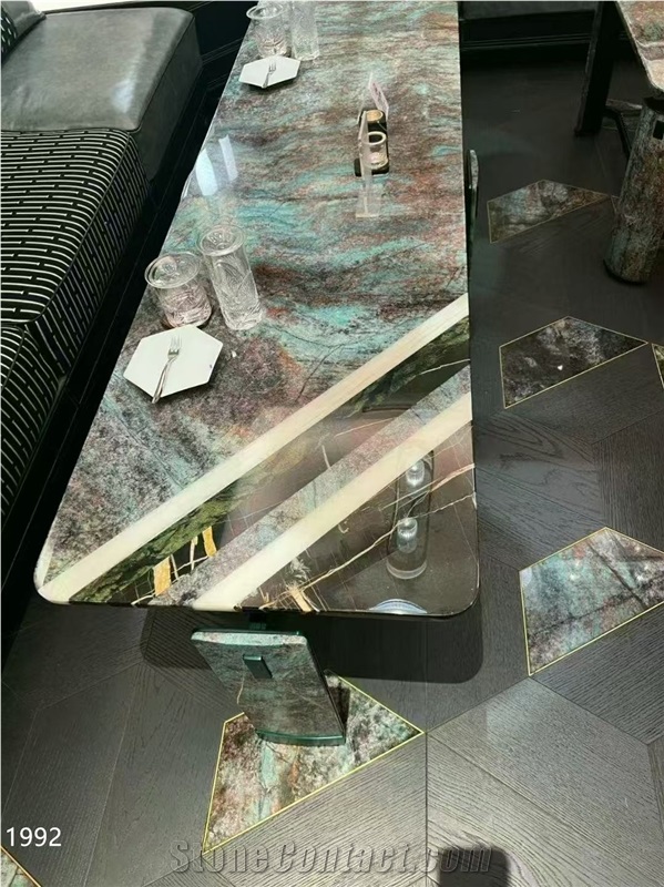 Blue Canyon Quartzite Slabs Botanic Green Verde Picasso