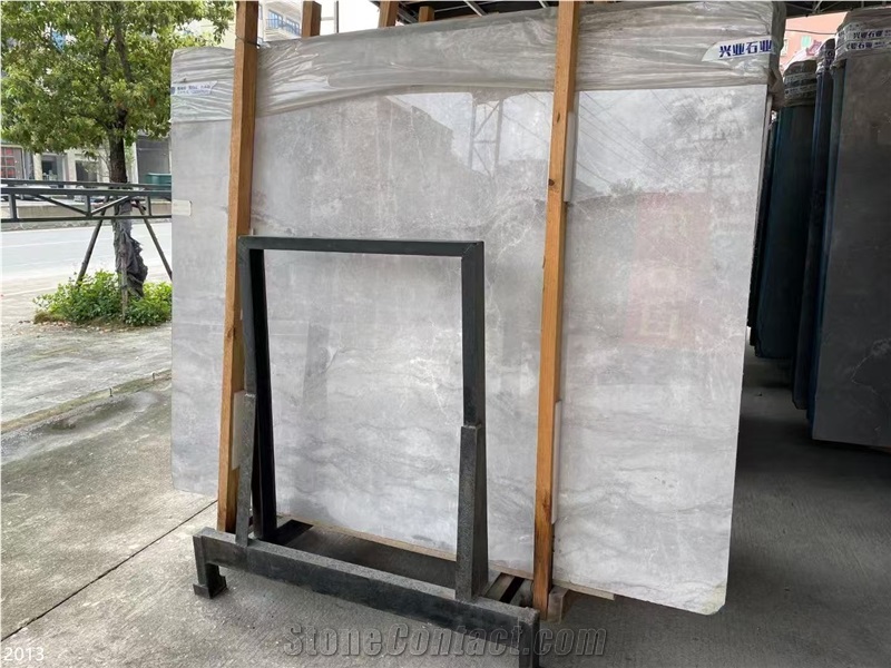 Hunan Grey Marble Slabs Silver Mink Romantic Grey Tile
