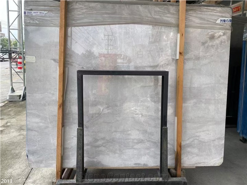 Hunan Grey Marble Slabs Silver Mink Romantic Grey Tile