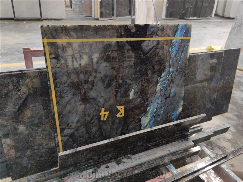 Natural New Labradorite River Lemurian Blue Granite Slabs