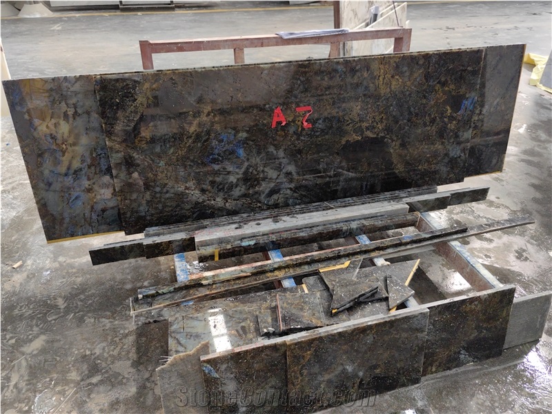 Natural New Labradorite River Lemurian Blue Granite Slabs