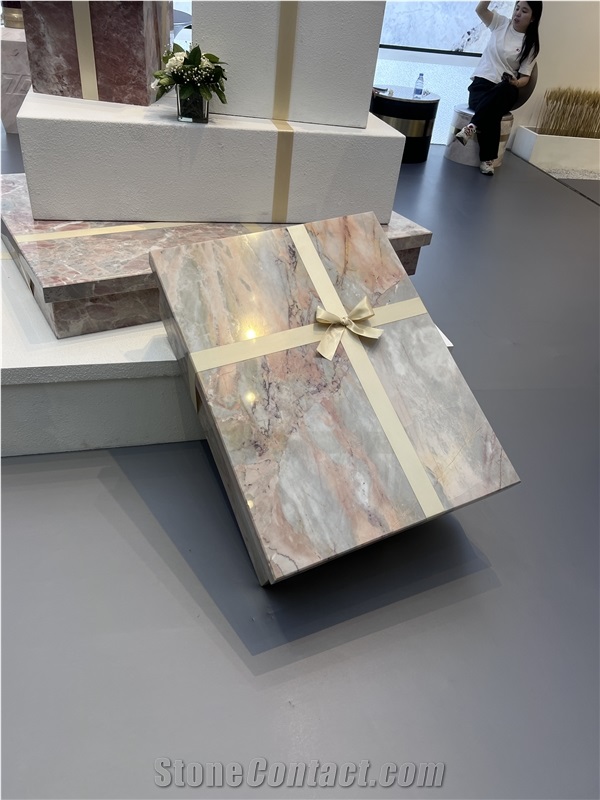 Pink Marble Side Table