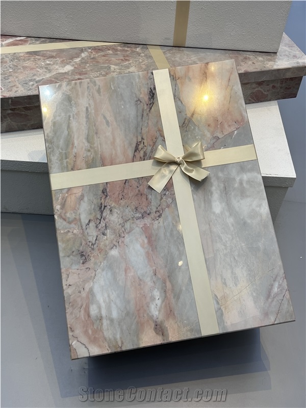 Pink Marble Side Table