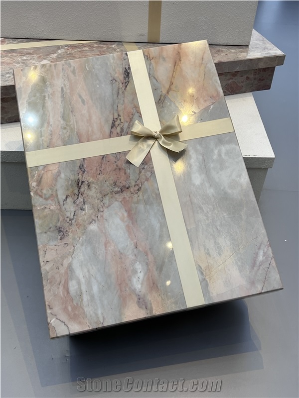 Pink Marble Side Table