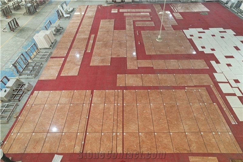 Polished Orange Peel Red Marble Slabs