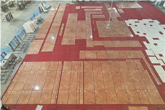 Polished Orange Peel Red Marble Slabs