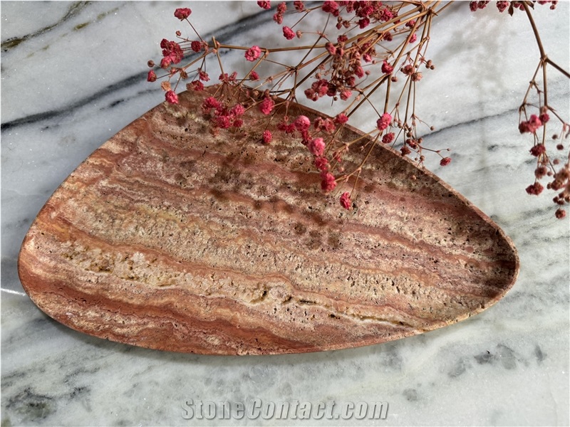 Red Travertine Serving Tray Home Decor Products