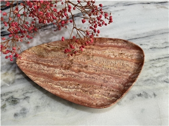 Red Travertine Serving Tray Home Decor Products