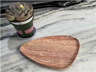 Red Travertine Serving Tray Home Decor Products