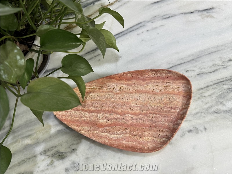 Red Travertine Serving Tray Home Decor Products