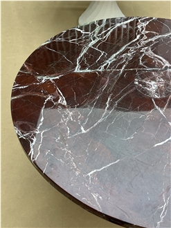 Rosso Levanto Marble Dining Table