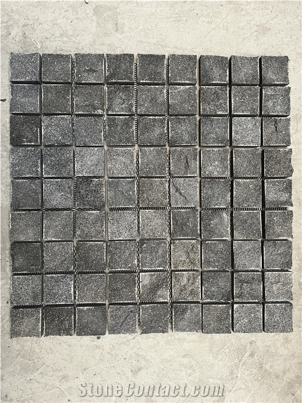 Black Granite Cobble Stone For Driveway,Walkway,Patio