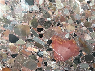Color Red Conglomerate Slabs