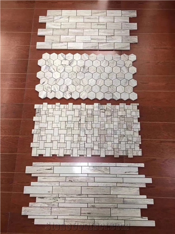 Palissandro White Marble Mosaic Tiles