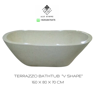A2Z  Bathtub Terrazzo Solid Surface Bath Tub