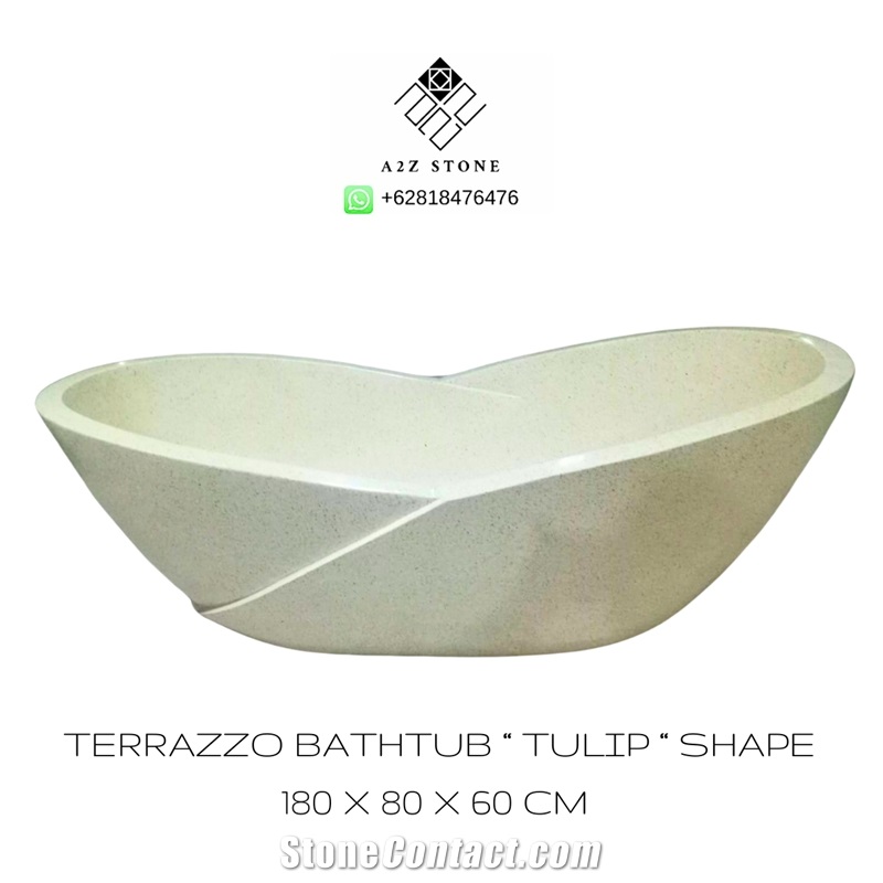 A2Z  Bathtub Terrazzo Solid Surface Bath Tub