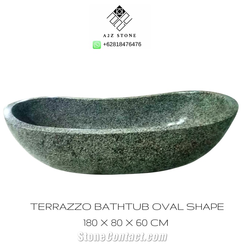 A2Z  Bathtub Terrazzo Solid Surface Bath Tub