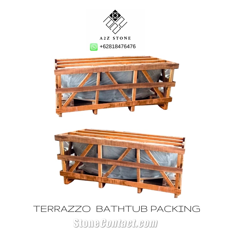 A2Z  Bathtub Terrazzo Solid Surface Bath Tub