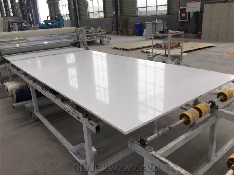 Pure White Quartz Engineered Stone Slabs