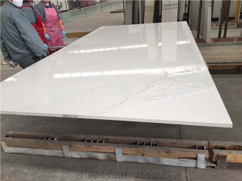 Pure White Quartz Engineered Stone Slabs
