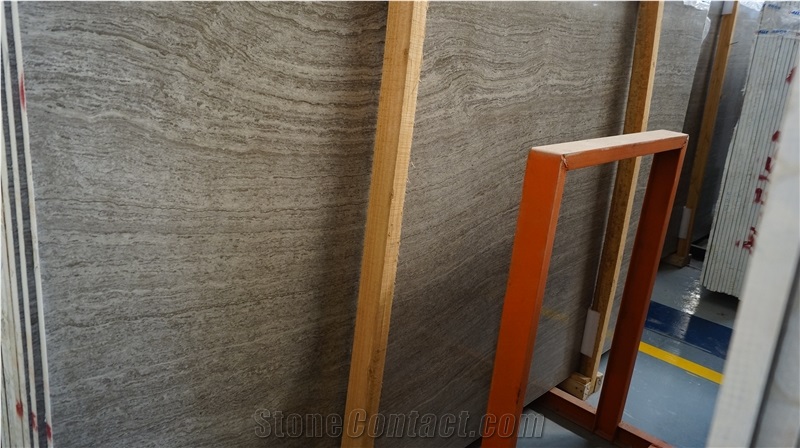 Coffee Wooden Brown Vein Marble Slabs