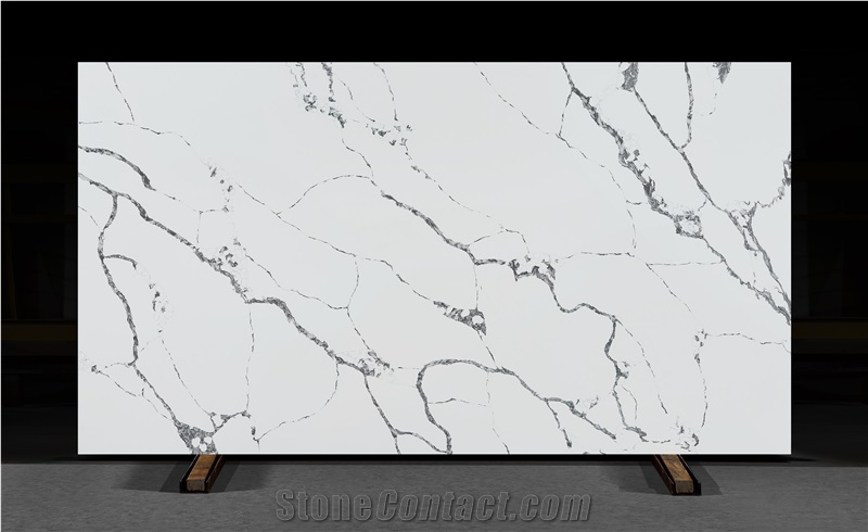 Sparkle Pure White Artificial Quartz Slabs