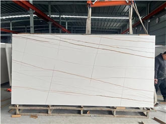 Laurent White Gold Sintered Stone Slabs