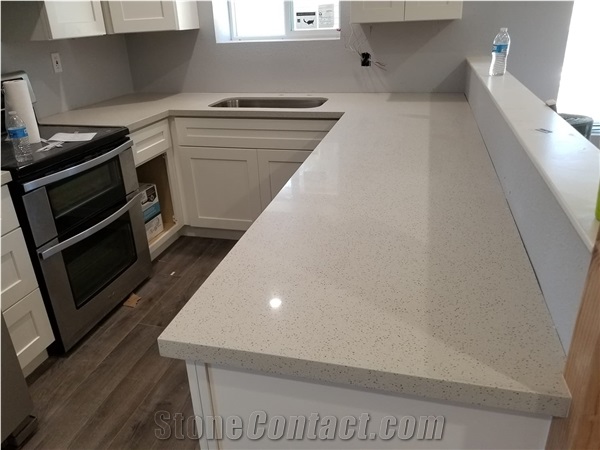 LQ-301 Vietnam Artificial Stone Iced White Quartz VN