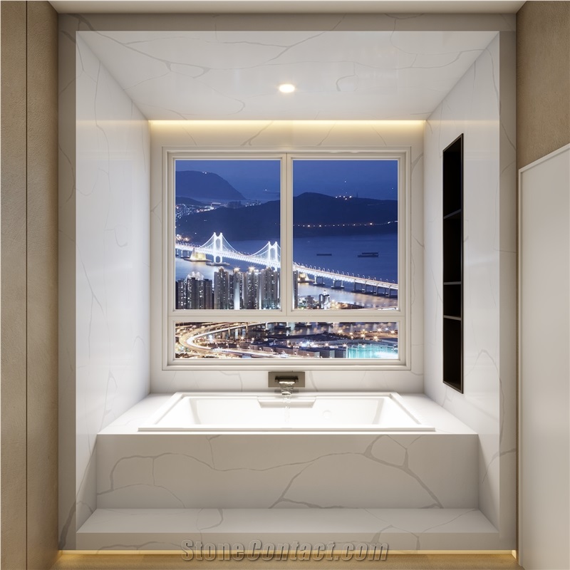 LQ-811 Vintage Calacatta Quartz Vietnam Calacatta Vagli