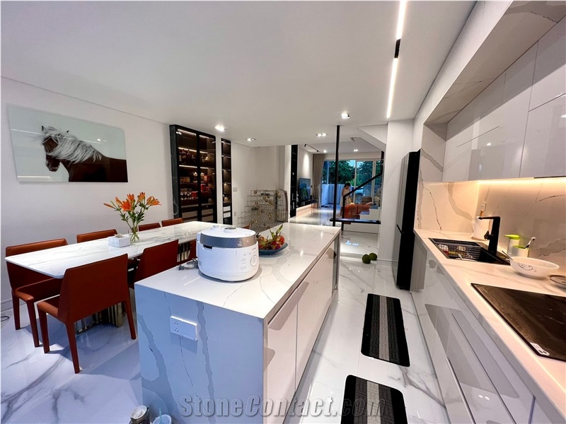LQ-812 Quartz Slabs Vietnam Artificial Stone Calacatta